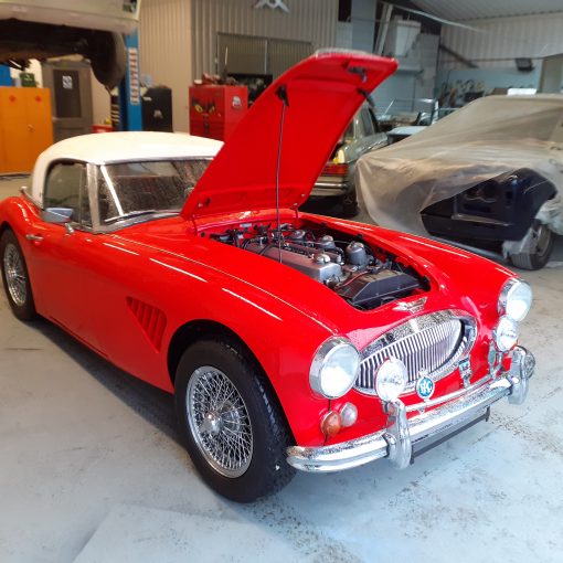 Classic Car with hood up