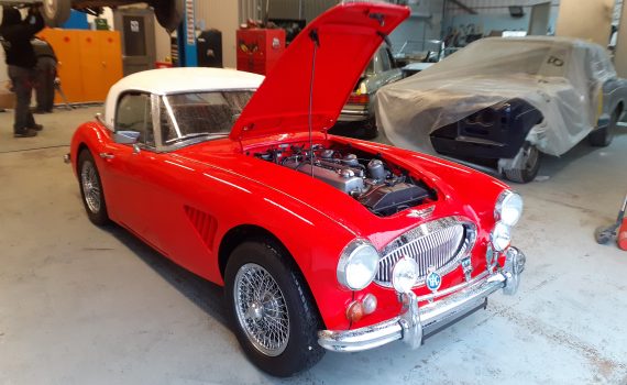 Classic Car with hood up